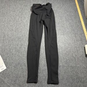 Ottolinger Womens Pinstripe Seam Detail Leggings Black Tan Size S